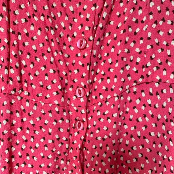ROLLA'S Midsummer Mini Tulip Midi Dress Hot Pink XS - Picture 8 of 8